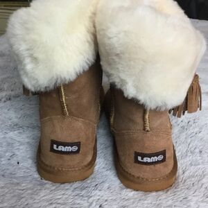 Lamo Tassel suede and sheepskin boots, women’s size 8